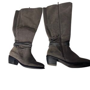 Tall Faux suede Torrid Boots Gray Sz 11WW